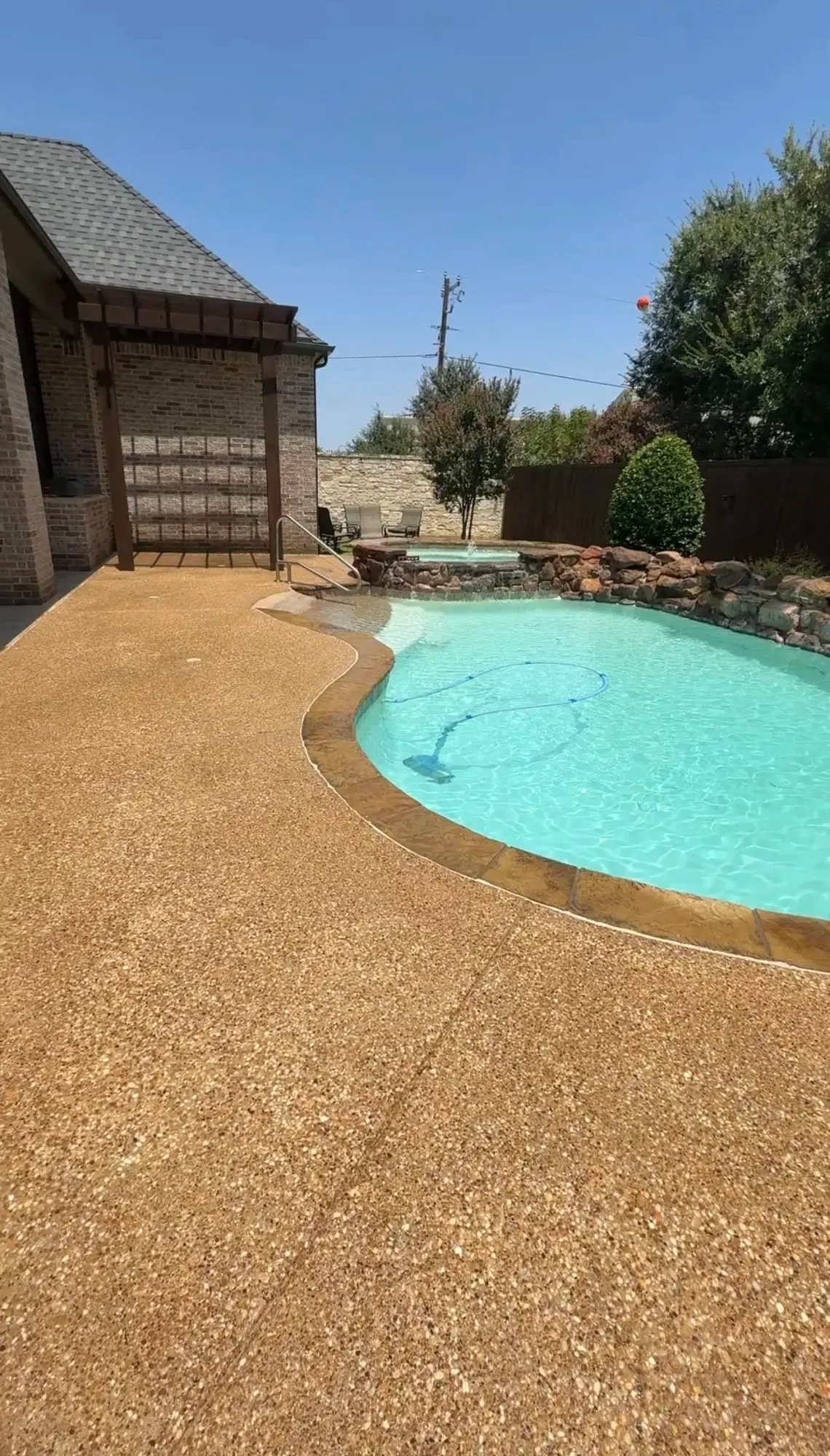 A patio and pool deck after a Gem Pro clean